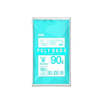 （まとめ） オルディ ポリバッグビジネス 90L 0.05mm 青 10枚 【×10セット】