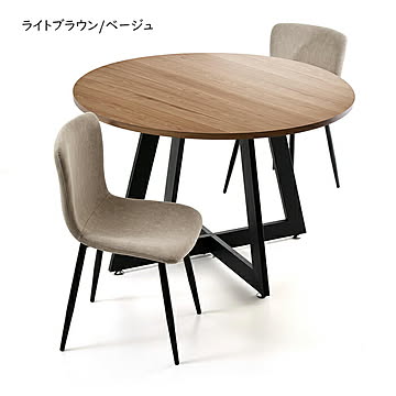 ダイニングテーブル 1台 チェア 同色2脚 セット 組立式 幅1100x奥行1100x高さ725mm B.Bファニシング