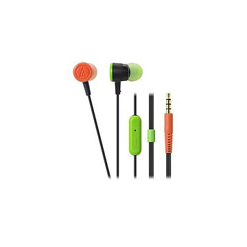 Audio-Technica オーディオテクニカ スマートフォン用インナーイヤーヘッドホン 「dip neon color」 （ブラッククレイジー） ATH-CKL220iS-BCZ 【×3セット】