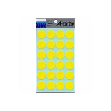 （まとめ） エーワン カラーラベル 丸型20mm径 07044 黄 1P14シート（336片）入 【×10セット】