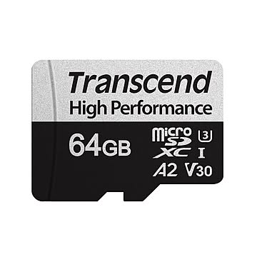 トランセンド 64GB microSDXCカード UHS-I U3 V30 A2 SD変換アダプタ付きTS64GUSD330S