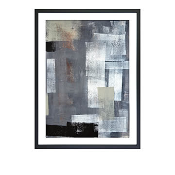 Abstract Art Grey and Green Abstract Art Painting アートポスター（フレーム付き） m13050