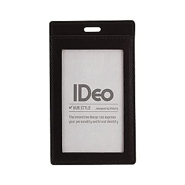 （まとめ）コクヨ ネームカードケース（IDeoHUBSTYLE）革製 名刺・IDカード用 タテ型 黒 NM-CK196D 1枚【×2セット】