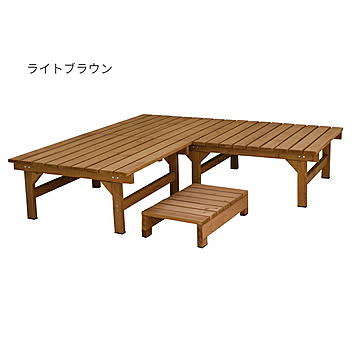 デッキ ステップ セット 組立式 ユニット縁台ベンチ hiyori ひより DE-17488-3PSET 幅1745x奥行880x高さ400mm 住まいスタイル