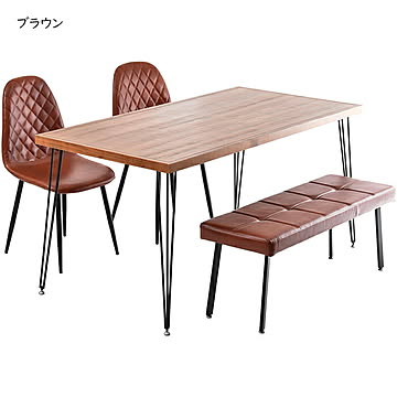 テーブル ベンチ チェア2脚 4点セット 組立式 IFSE0421 幅1500x奥行750x高さ720mm B.Bファニシング