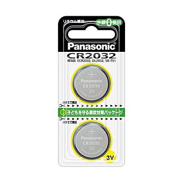 (まとめ) パナソニック コイン形リチウム電池CR-2032/2P 1パック(2個) 【×30セット】