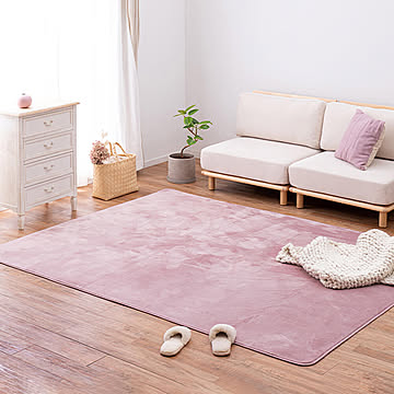 萩原 洗濯機対応 メレンゲタッチラグ ホットカーペットカバー 185×240cm ピンク