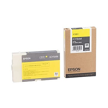 （まとめ） エプソン EPSON インクカートリッジ イエロー Mサイズ ICY54M 1個 【×3セット】