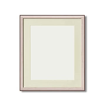 軽量水彩額縁/フレーム 【F8号/ホワイト】 壁掛けひも/UV(紫外線)カットアクリル/マット付き 化粧箱入り 8155