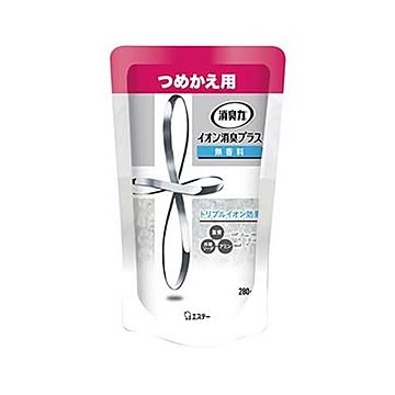 （まとめ）エステー 消臭力 クリアビーズイオン消臭プラス 無香料 つめかえ 280g 1個【×50セット】