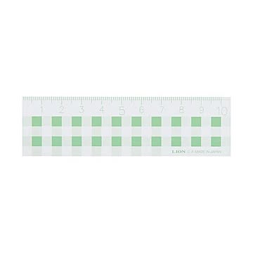 （まとめ）ライオン事務器 ギンガムチェック定規10cm グリーン C-3 1本【×30セット】