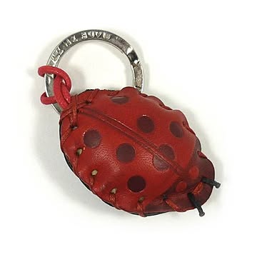 LA CUOIERIA（ラ・クオイエリア） ハンドメイド 本革 キーホルダー テントウムシ