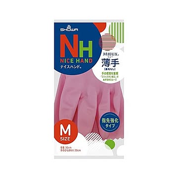 （まとめ）ショーワグローブ ナイスハンドミュー薄手 M ピンク NHMU-MP 1セット（10双）【×5セット】