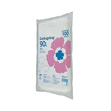 TANOSEE ゴミ袋エコノミー乳白半透明 90L 1セット（500枚：100枚×5パック）