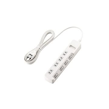 (まとめ)エレコム 個別スイッチ付省エネタップ T-E5A-2430WH×3セット