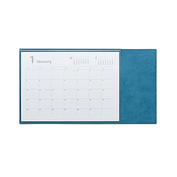 （まとめ） ミワックス カレンダー+デスクマット シーガルブルー 【×3セット】