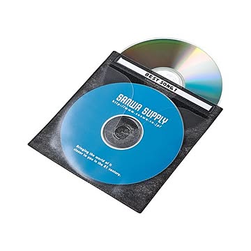 (まとめ)サンワサプライ DVD・CD不織布ケース(ブラック) FCD-FN100BKN×5セット