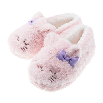 キッズ アニマルふんわりファースリッパ ピンク 【プラザセレクト】