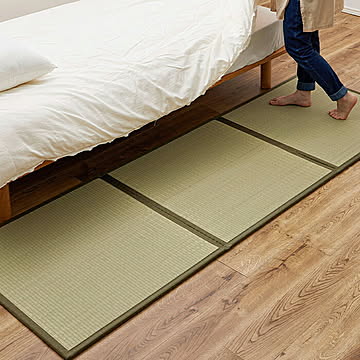 マット い草 たためる連結畳 鎌倉 3面 幅75x奥行225x高さ1.1cm 萩原