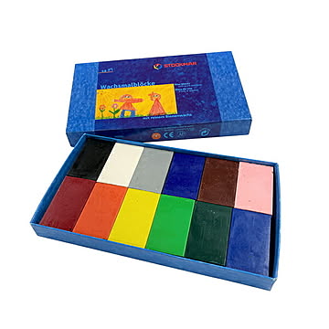 みつろうブロッククレヨン　12色缶 ST34202