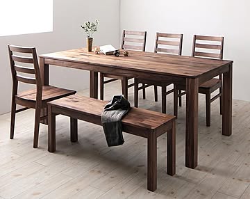 Cursus クルスス 6点セット ダイニングテーブルセット ウォールナット W180