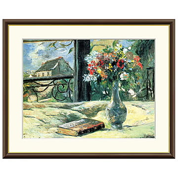 額絵 窓辺に咲く花瓶 ポール・ゴーギャン 52x42cm 三幸