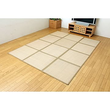 アジアンテイスト ラグカーペット D×マライ草 約195×260cm