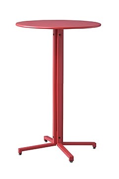 ハイテーブル サークル W76×D64×H8 レッド