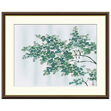 額絵 緑雨 横山大観 42x34cm 三幸