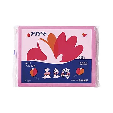 （まとめ） ゴークラ お花紙五色鶴 500枚入 べにもも 【×10セット】