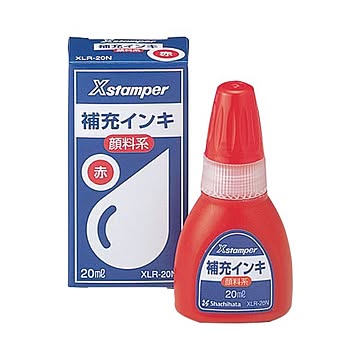 （まとめ） シャチハタ Xスタンパー 補充インキ 顔料系全般用 20ml 赤 XLR-20N 1個 【×10セット】