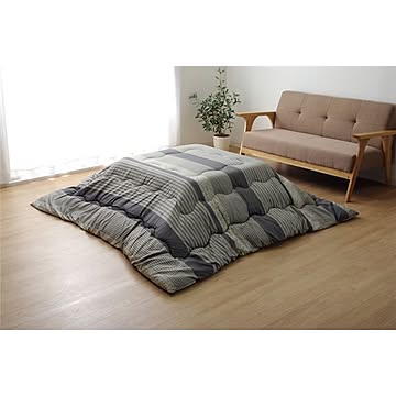 シンプル柄 こたつ布団/こたつ掛け布団 単品 【グレー 約190×240cm】 長方形 洗える【代引不可】