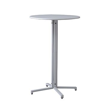 円形ハイテーブル サイドテーブル グレー 幅76cm スチール 組立品 カフェテーブル アジャスター オフィス リビング