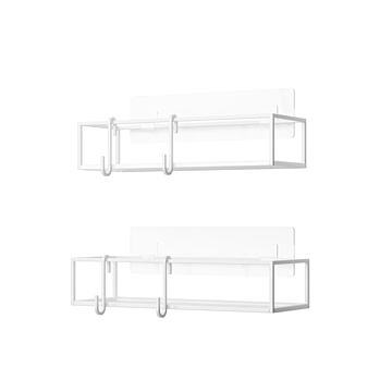 Umbra アンブラ キュービコ シャワービン 2pcsセット Cubiko Adhesive Shower Bins バス収納 お風呂 キッチン収納 フィルムフック タイル面 ガラス面 ラック