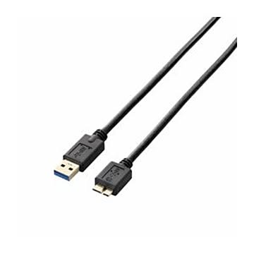 (まとめ)エレコム USB3.0ケーブル(A-microB) USB3-AMB20BK【×3セット】