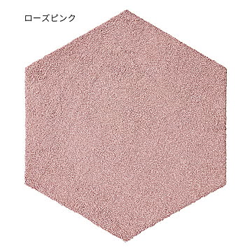 ラグタス ローズピンク タイルラグ ヘキサゴン 43x50cm 4枚入