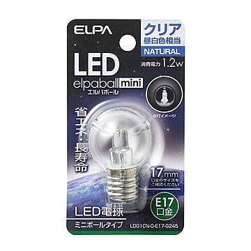 （まとめ） ELPA LED装飾電球 ミニボール球形 E17 G30 クリア昼白色 LDG1CN-G-E17-G245 【×5セット】