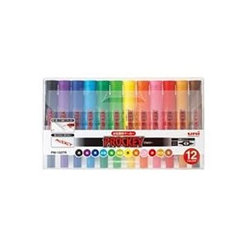 (業務用20セット) 三菱鉛筆 水性ペン/プロッキー 【太字/細字両用 12色セット】 詰め替えタイプ 水性顔料インク PM150TR12CN