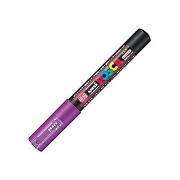 (まとめ) 三菱鉛筆 水性マーカー ポスカ 極細 紫 PC1M.12 1本 【×30セット】