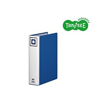 （まとめ）TANOSEE 両開きパイプ式ファイルV A4タテ 60mmとじ 青 30冊