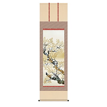 掛け軸 山桜花 横山大観 54.5x190cm 三幸