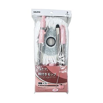 （まとめ）アズマ工業 トルネード丸型モップ 柄付ピンク TSM547PI 1本【×2セット】