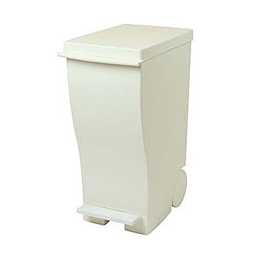 I'mD 岩谷マテリアル Kcud mini #20 クード ミニ 20L(ブラック ホワイト) JI-KUD20 ゴミ箱 ダストボックス トラッシュカン 20リットル キャスター ペダル スリム