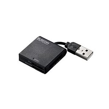 （まとめ）エレコム ケーブル固定メモリカードリーダ MR-K009BK【×5セット】