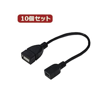 変換名人 10個セット USBケーブル20 A（メス） to mini（メス） USBAB／M5B20X10