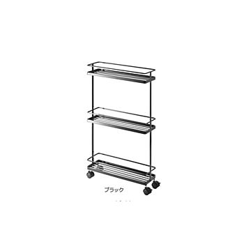 山崎実業 tower スリムキッチンワゴン ブラック