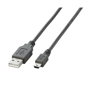 (まとめ) エレコム USB2.0ケーブル(A)オス-mini(B)オス ブラック 0.5m U2C-M05BK 1本 【×30セット】