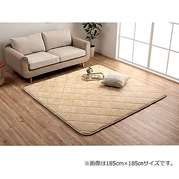 イケヒコ・コーポレーション グランドシリーズ ボリュームラグ コーデュロイ調 185×185cm アイボリー 4958929