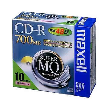 (まとめ) マクセル データ用CD-R 700MB2-48倍速 ゴールド 5mmスリムケース CDR700S.1P10S 1パック(10枚) 【×10セット】