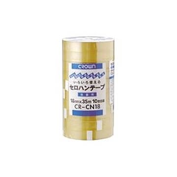 （まとめ） クラウンセロハンテープ （大巻）巻芯径76mm CR-CN18 10巻入 【×5セット】